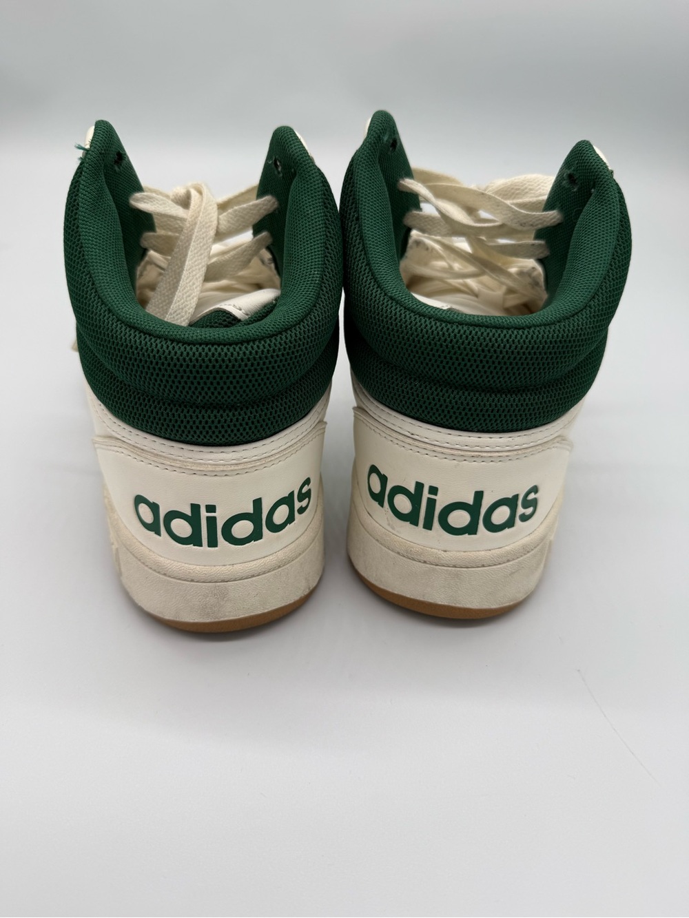 adidas hoop 3.0 mid basketball sneakers white and collegiate green - Picture 5 of 5